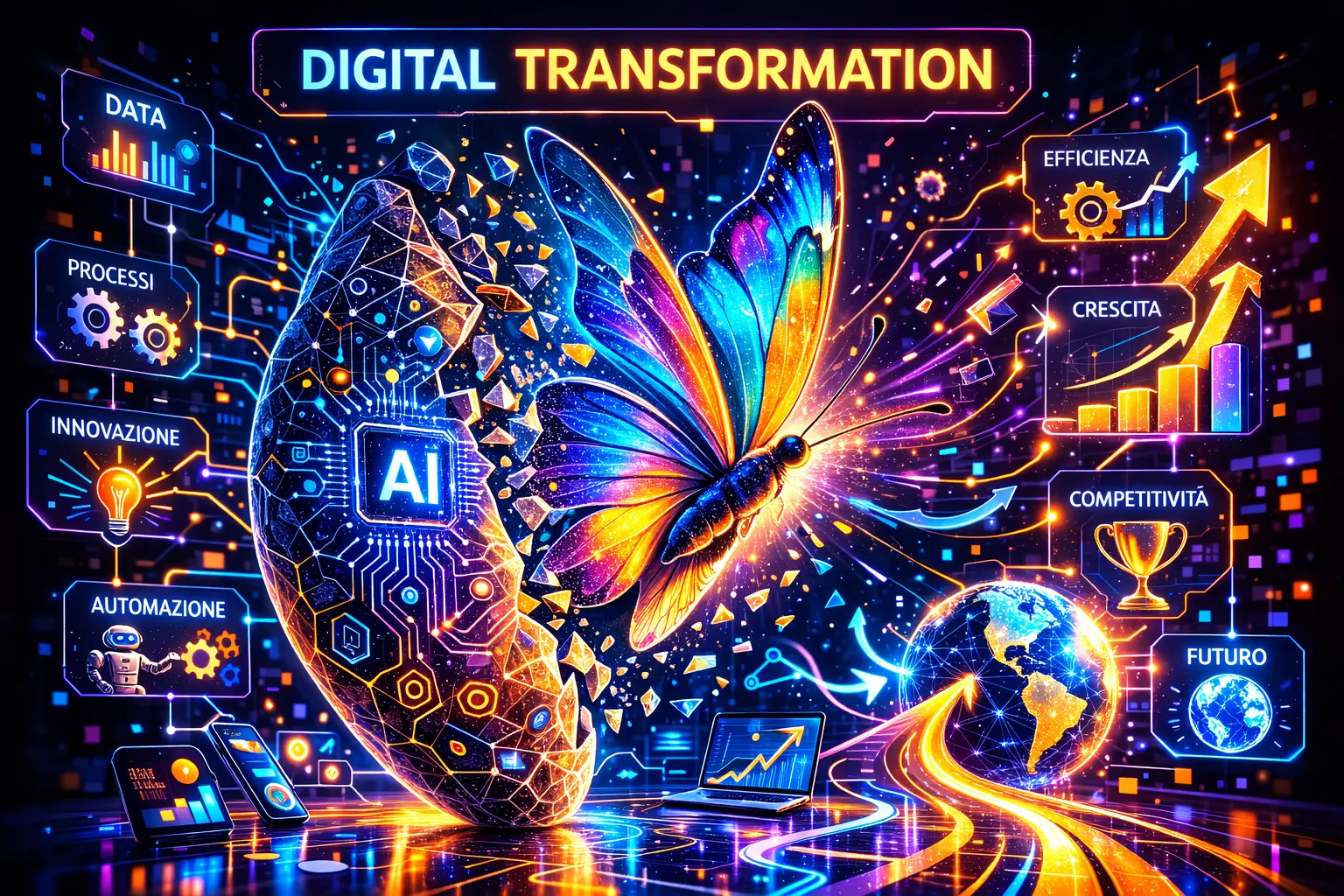 Digital transformation e intelligenza artificiale - processi, automazione, efficienza, crescita e innovazione aziendale